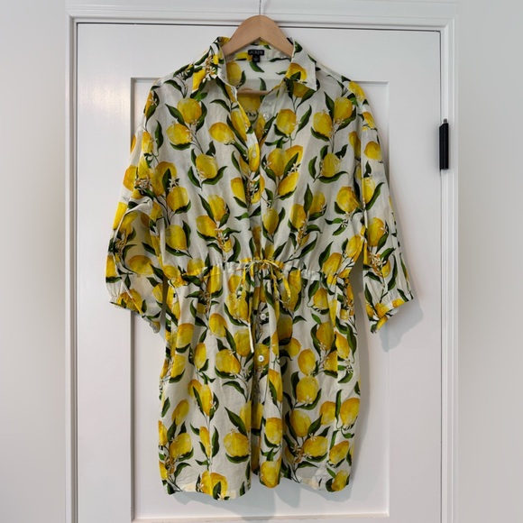 J. Crew Dresses & Skirts - J. Crew Lemon Print Mini Dress in Yellow and Green